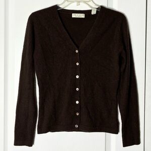 Lord & Taylor Brown Cardigan Sweater